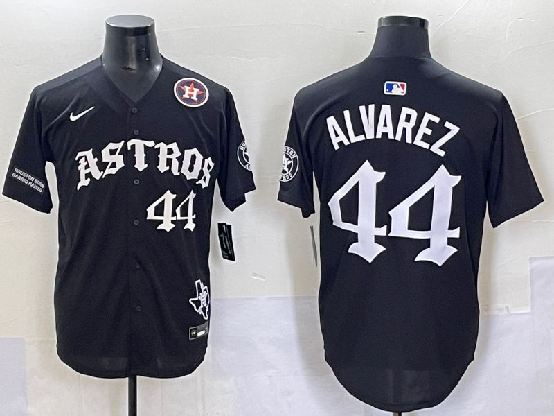 Men 2025 Houston Astros #44 Alvarez Black Seven generations Joint Name Nike MLB Jersey style 10